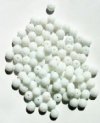 50 6mm Round Opaque White Glass Beads